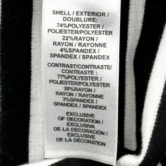 Laundry By Shelli Segal Women Dress Sz 12 Striped Black White Zipper Back‎ - Picture 10 of 10